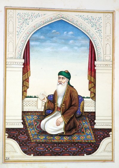 Fakir Syad Nur-o-Deen, dal Regno del Punjab, i suoi Sovrani e Capi, volume I, un volume di 27 studi ad acquerello di un artista indiano non identificato, c.1840 da Indian School