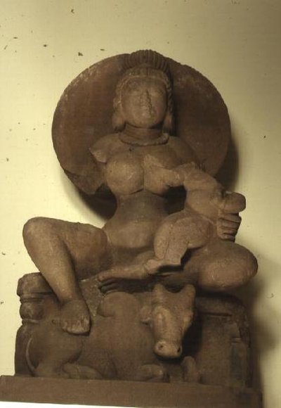 Figura di Parvati con il suo bambino, Skanda, Sagar da Indian School