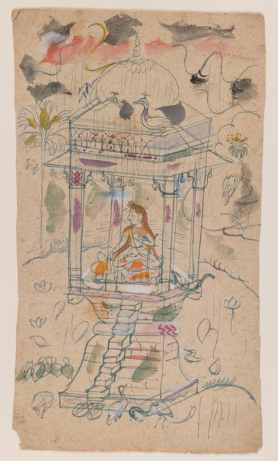 Gaunsmalar di Ganda Malhara Ragini, c.1850 da Indian School