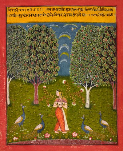 Gauri Ragini, foglio da un "Ragamala", c.1650 da Indian School