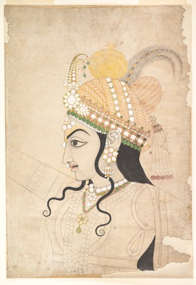 Testa di Krishna: cartone per un murale del Raslila da Indian School