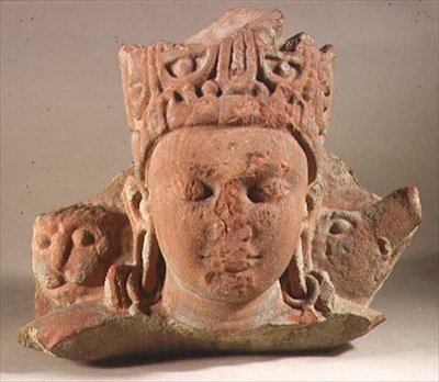 Testa di Vaikuntha Vishnu, Mathura, Utter Pradesh da Indian School