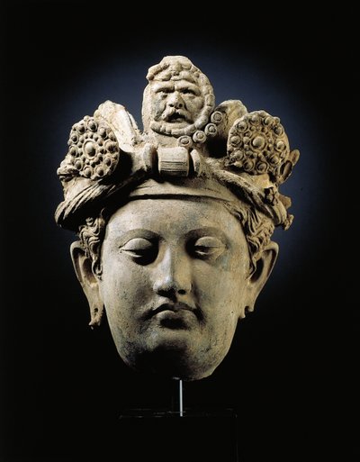 Testa di un Bodhisattva da Gandhara da Indian School
