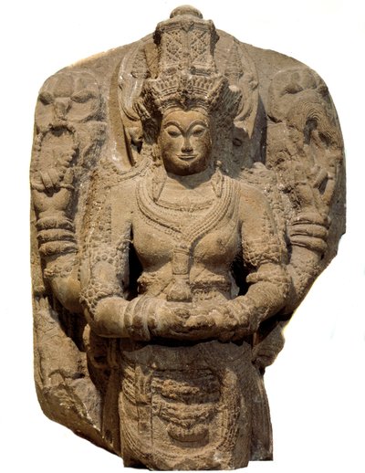 Induismo: stele dedicata alla dea Devi. XV secolo. Dall