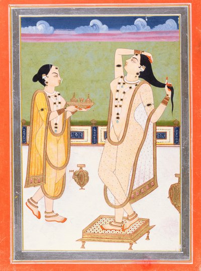 Signora indiana alla toilette da Indian School