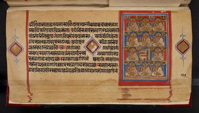 Folio del manoscritto Kalpasutra che mostra Ganadharas da Indian School