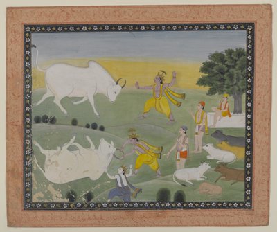 Krishna che sconfigge il demone toro da Indian School
