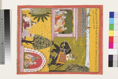Krishna arriva dalla Radha innamorata, c.1700 da Indian School