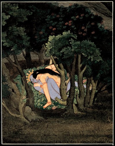 Krishna abbracciato da Radha da Indian School