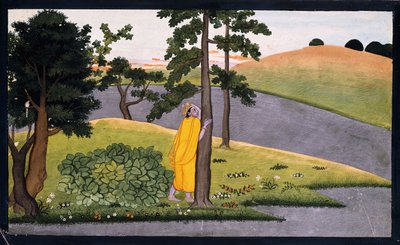 Krishna appoggiato a un albero, in attesa di Radha, c.1780 da Indian School