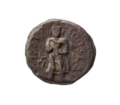 Moneta Kushan, 127-155 d.C. da Indian School