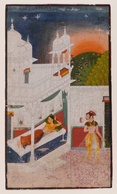 Lalita Ragini, pagina da una serie dispersa di Ragamala da Indian School