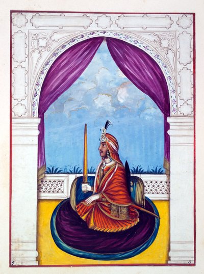 Maharajah Nao Nihal Singh, dal Regno del Punjab, i suoi Sovrani e Capi, volume I, un volume di 27 studi ad acquerello di un artista indiano non identificato, c.1840 da Indian School