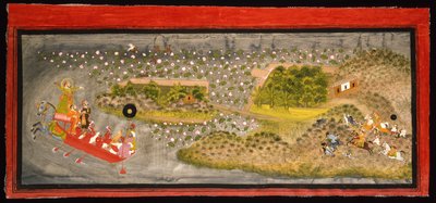 Maharana Jagat Singh II a caccia di falchi e cinghiali da Indian School