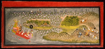 Maharana Jagat Singh II a caccia di falchi e cinghiali da Indian School