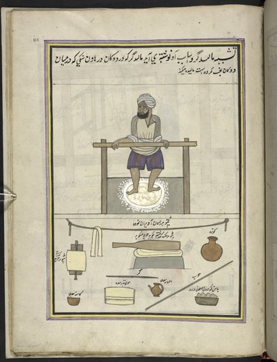 Uomo che fa stoffa di lana fine (malida) da Indian School