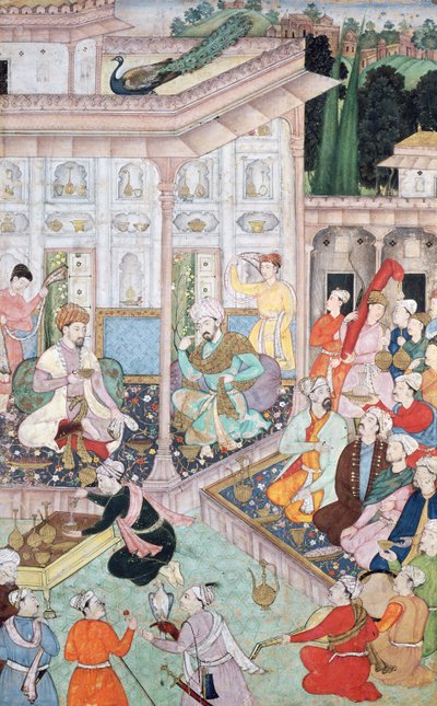Incontro tra Babur e Bedi Az Zaman Mirza, XVI-XVII secolo da Indian School