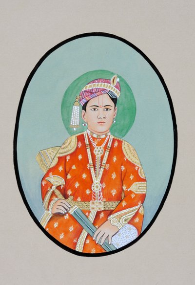 Miniatura del Maharaja Ganga Singh Bikaner da Indian School