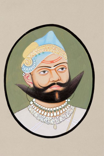 Miniatura del Maharaja Sajjan Singh 1874 da Indian School