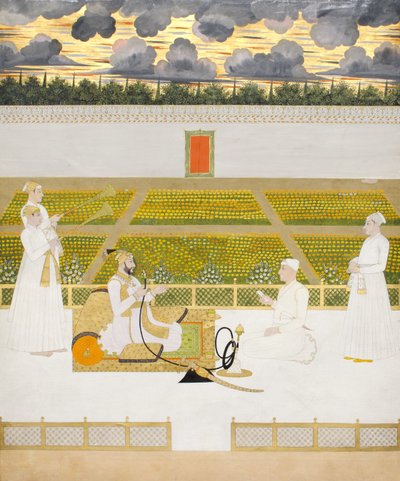 Mir Jaffar, Nawab di Murshidabad, con un cortigiano e attendenti da Indian School