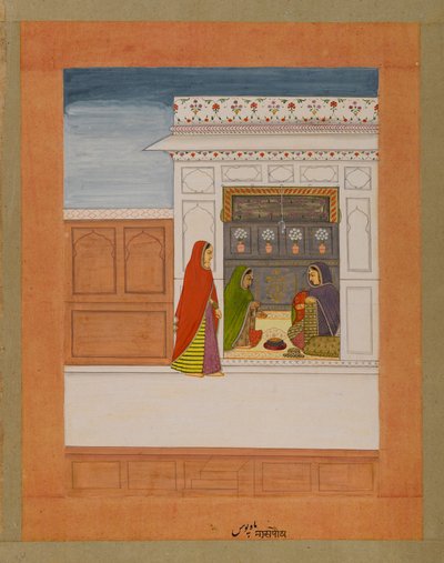 Mese di Pausha, pagina da una serie Baramasa, c.1750 da Indian School