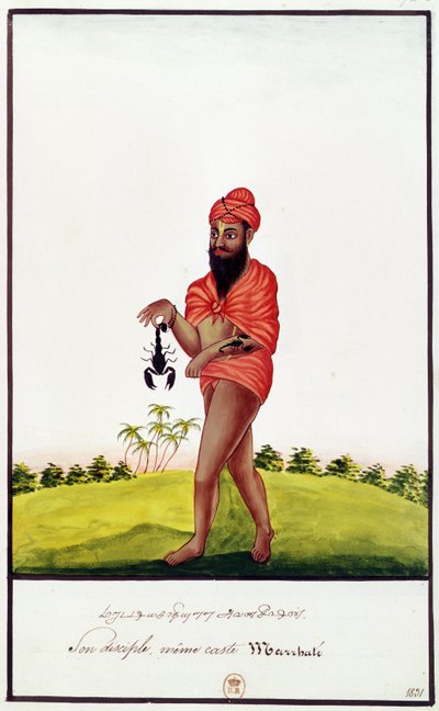 Ms Indien 743 Venditore di rimedi contro i morsi di scorpione, 1831 da Indian School