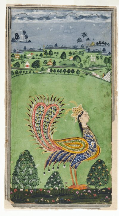 Pavone mitico con testa di donna, Hyderabad, c.1750 da Indian School