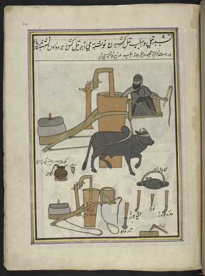 Frantoiano, 86 disegni rilegati in un volume che raffigurano mestieri e occupazioni in Kashmir, artigiani al lavoro con i loro strumenti e attrezzature, di un artista del Kashmir, probabilmente a Srinagar, c.1850-60 da Indian School