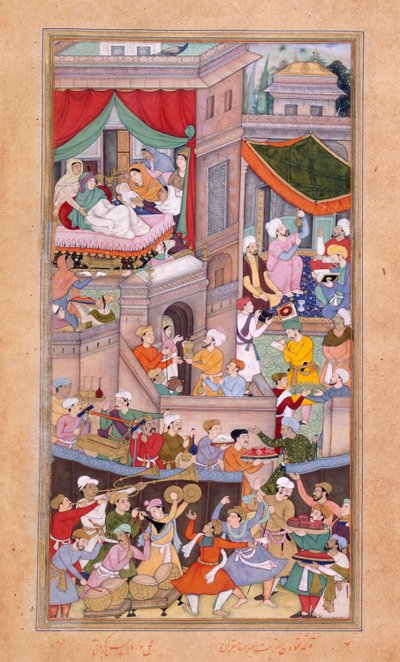 Astrologi che calcolano oroscopi durante le celebrazioni per la nascita di Timur (1336) di Surdas Gujarati da Indian School