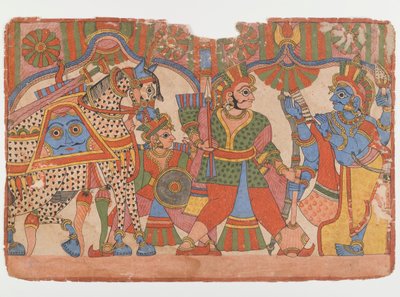 Pagina da una serie del Mahabharata, c.1830-50 da Indian School