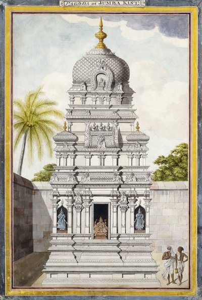 Parte del Tempio di Jambukeshvara, Srirangam, Tamil Nadu, c. 1800 da Indian School