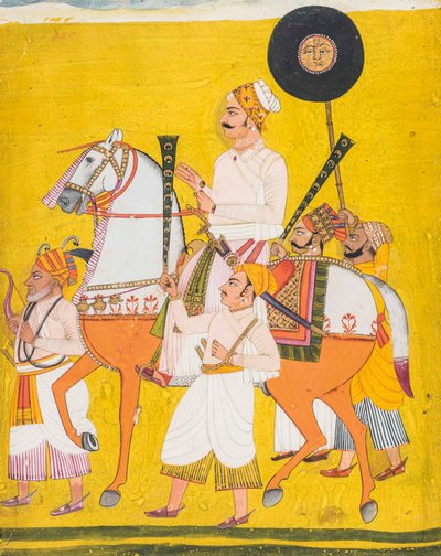 Ritratto di un uomo a cavallo, possibilmente Maharaja Jai Singh II da Indian School