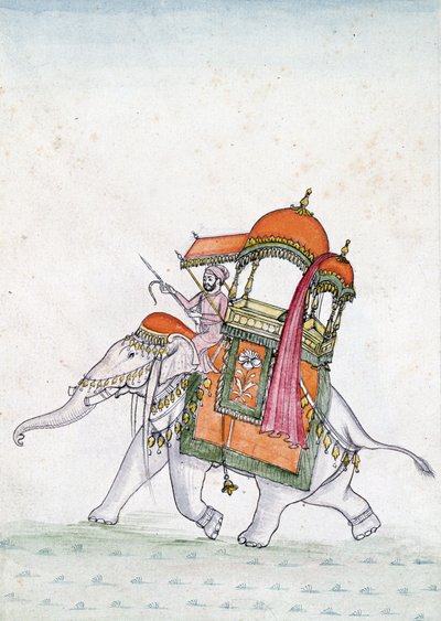 Ritratto di un uomo che cavalca un elefante, inizio XIX secolo da Indian School