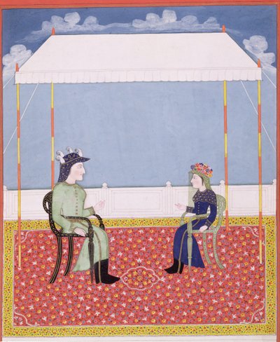Ritratto di una coppia coloniale inglese da Indian School