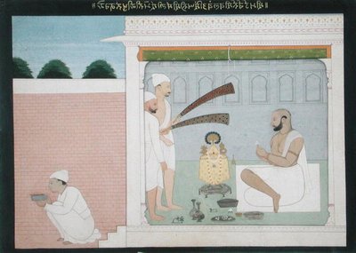 Raja Bulwant Singh che esegue Puja, c.1750 da Indian School