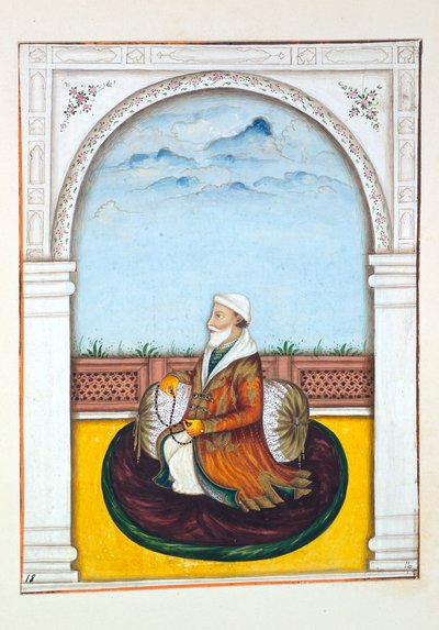 Rajah Dina Nath-Bahadur, dal Regno del Punjab, i suoi Sovrani e Capi, volume I, un volume di 27 studi ad acquerello di un artista indiano non identificato, c.1840 da Indian School