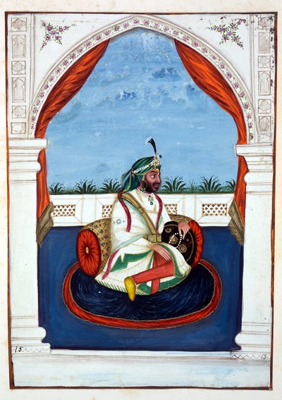 Rajah Lal Singh, dal Regno del Punjab, i suoi Sovrani e Capi, volume I, un volume di 27 studi ad acquerello di un artista indiano non identificato, c.1840 da Indian School