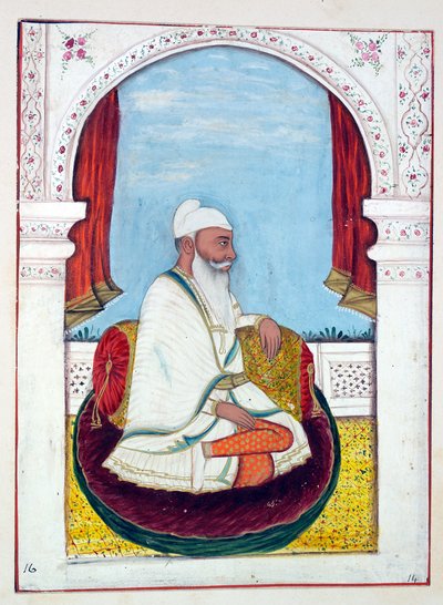 Rajah Lal Singh, dal Regno del Punjab, i suoi Sovrani e Capi, volume I, un volume di 27 studi ad acquerello di un artista indiano non identificato, c.1840 da Indian School