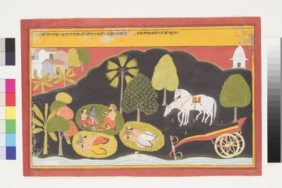 Rama e Lakshmana conversano con un uomo di notte da Indian School
