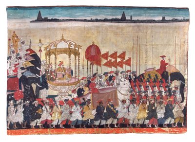 Rao Tuljaji in processione, c.1775 da Indian School