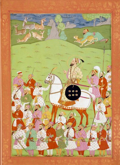 Rappresentazione di Shah Alem, secondo figlio di Aurangzeb, a cavallo da Indian School