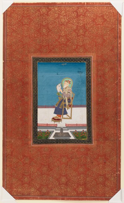 Shah Jahan con un falco, 1875-1900 da Indian School