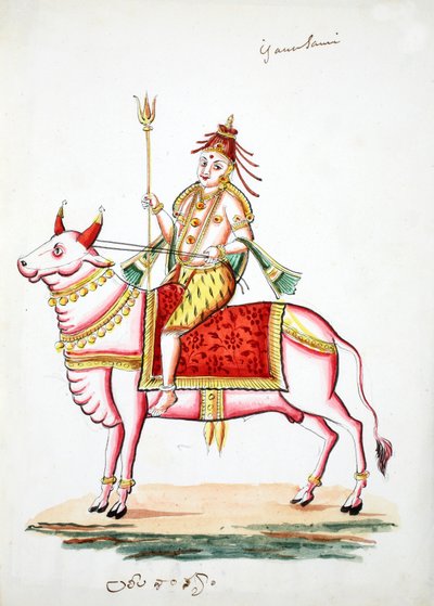 Shiva montato sul toro, Nandi da Indian School