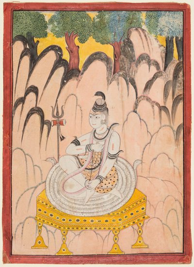 Shiva seduto in trono in un paesaggio, 1760 circa (colore su carta) da Indian School