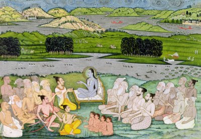 Shri Sukdevji che predica a un concorso di Sadhu, Rajasthan, c.1757 da Indian School