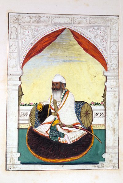 Sirdar Gurmukh Singh Bhai, dal Regno del Punjab, i suoi Sovrani e Capi, volume II, un volume di 30 studi ad acquerello di un artista indiano non identificato, c.1840 da Indian School