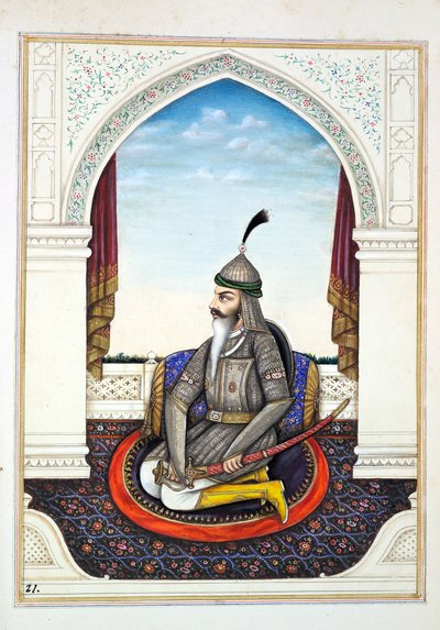 Sirdar Harri Singh, dal Regno del Punjab, i suoi Sovrani e Capi, volume I, un volume di 27 studi ad acquerello di un artista indiano non identificato, c.1840 da Indian School