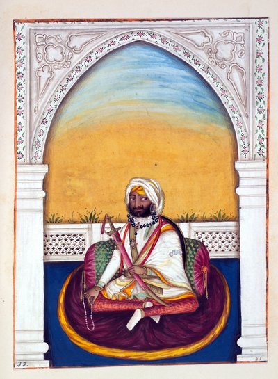 Sirdar Jowahir Singh, dal Regno del Punjab, i suoi Sovrani e Capi, volume II, un volume di 30 studi ad acquerello di un artista indiano non identificato, c.1840 da Indian School