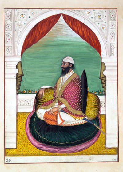 Sirdar Mangal Singh, dal Regno del Punjab, i suoi Sovrani e Capi, volume I, un volume di 27 studi ad acquerello di un artista indiano non identificato, c.1840 da Indian School