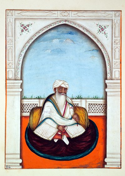 Sirdar Sham Singh, dal Regno del Punjab, i suoi Sovrani e Capi, volume I, un volume di 27 studi ad acquerello di un artista indiano non identificato, c.1840 da Indian School